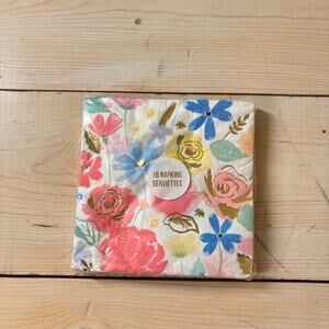 Meri Meri NWT 16 Pack Floral Napkins 13"x13"